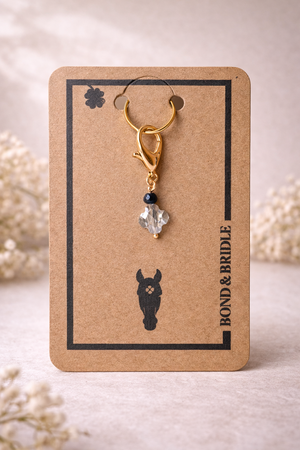 Lucky Charm Crystal Clover blau