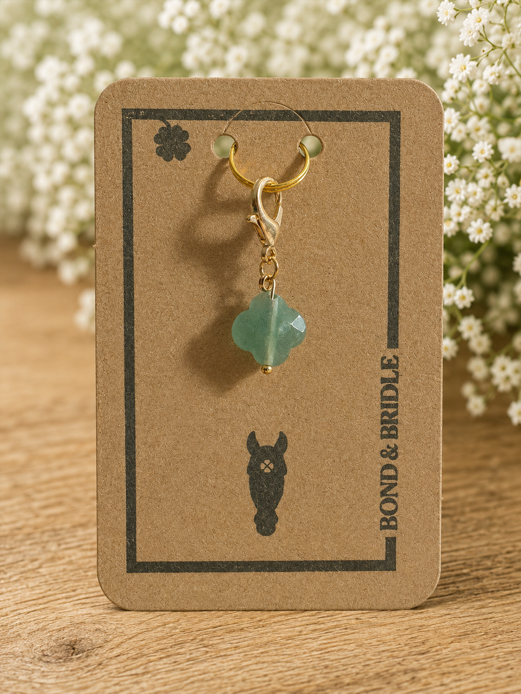Lucky Charm Clover Aventurin personalisierbar