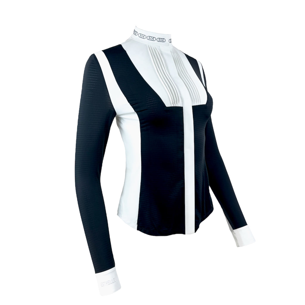 ED-Crystal Chain Turniershirt Long dark navy